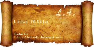 Lincz Attila névjegykártya